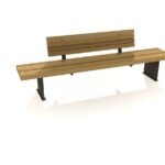 Naut Picknickbank Met Korte Rug Cumaru Gecoat