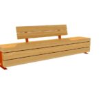 Mees Picknickbank Met Korte Rug Bilinga Cortenstaal