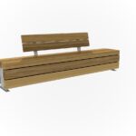 Mees Picknickbank Met Korte Rug Cumaru Themisch Verzinkt