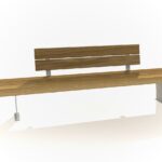Naut Picknickbank Met Korte Rug Cumaru Themisch Verzinkt